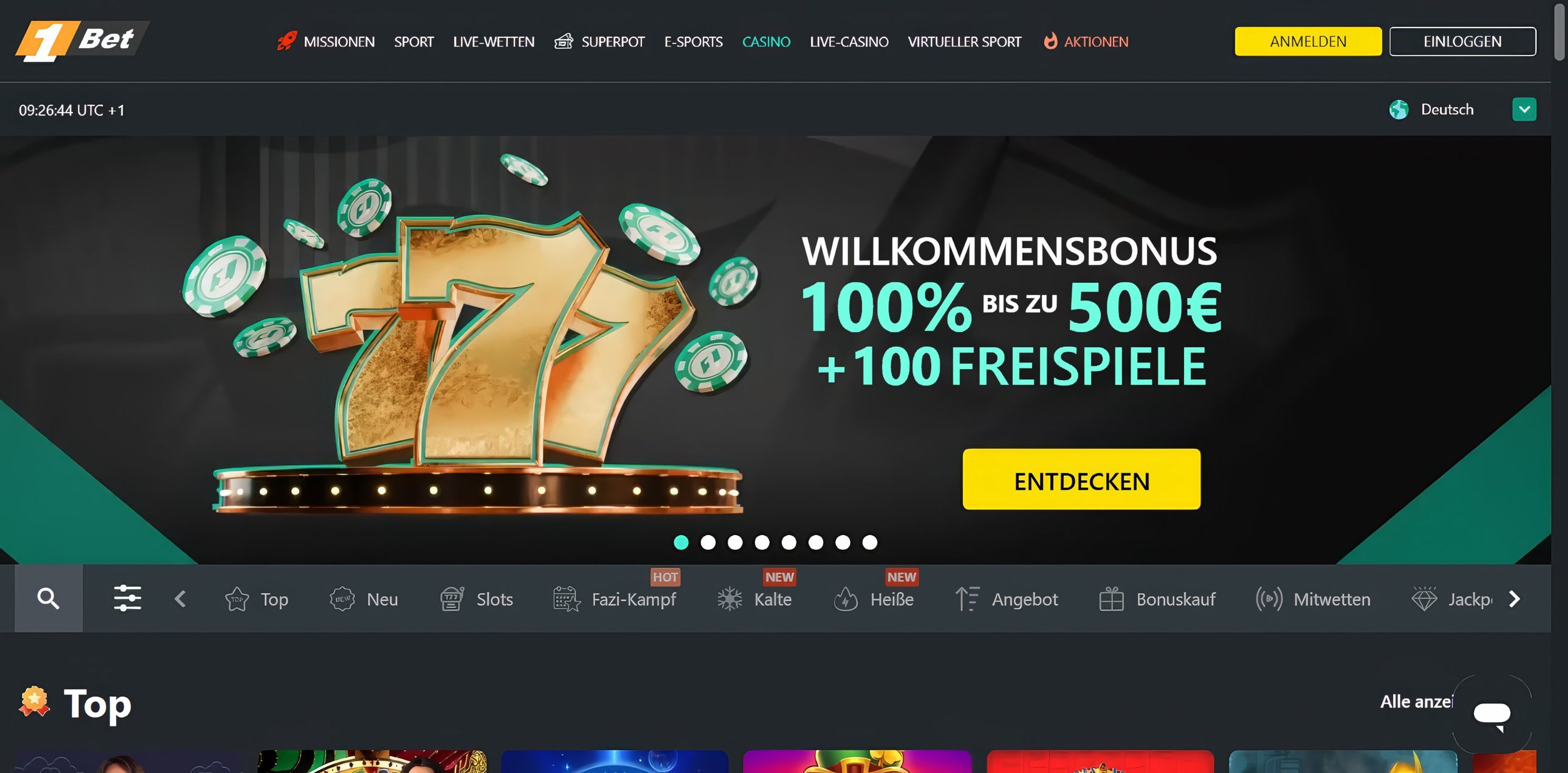 1Bet desktop screenshot 1